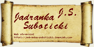 Jadranka Subotički vizit kartica